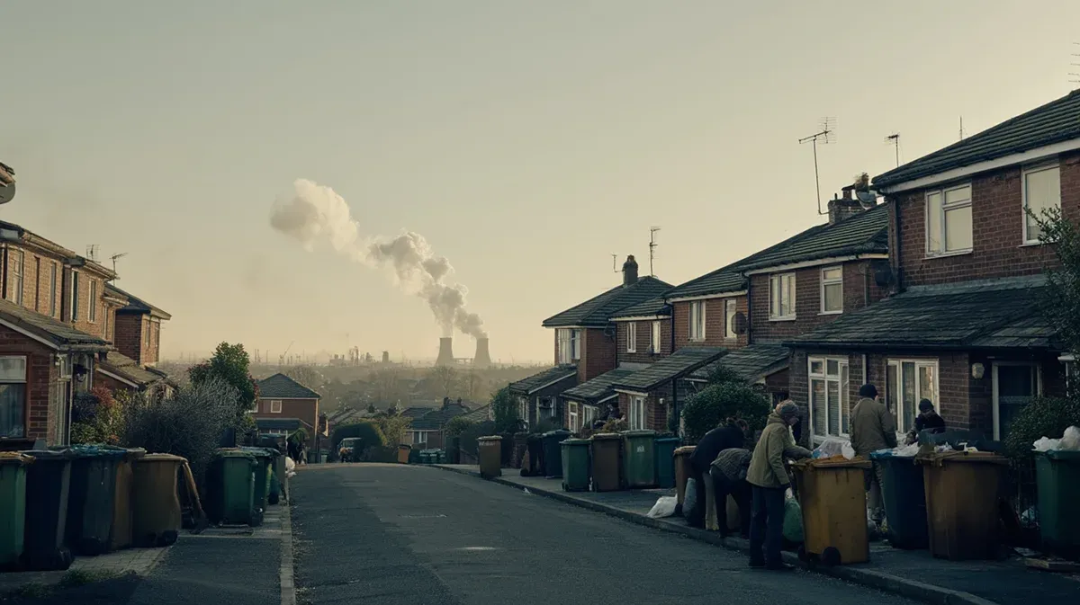 Suburban street resycling bins